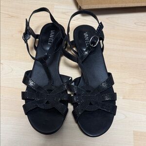 Vaneli Glittery Black Sandals